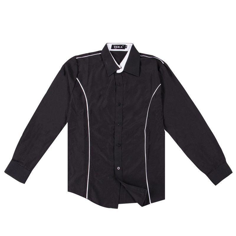 mens white shirt with black buttons