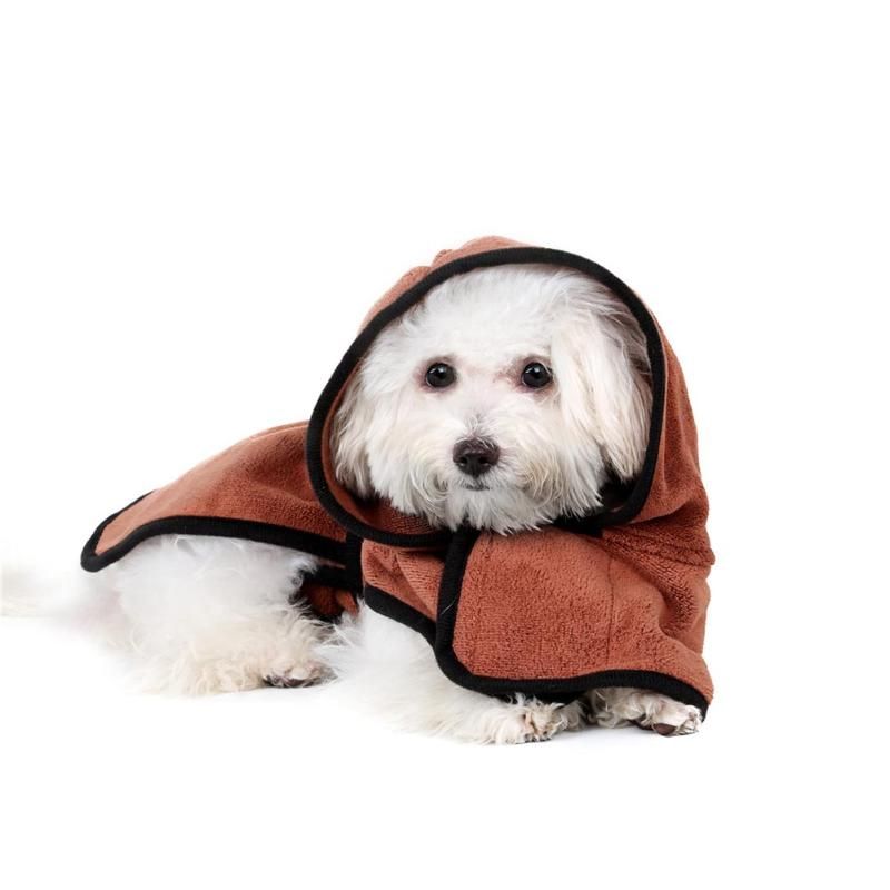 Dog Bathrobe Warm Dog Clothes Super Absorbent Pet Drying Towel
