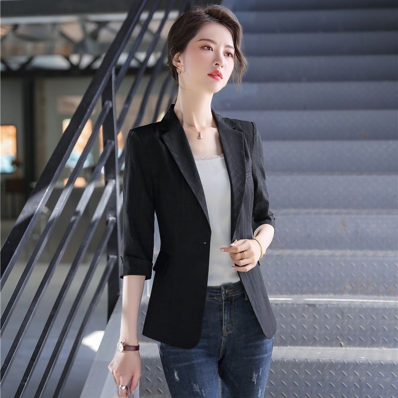 Fashion Black Blazer Women Half Sleeve 