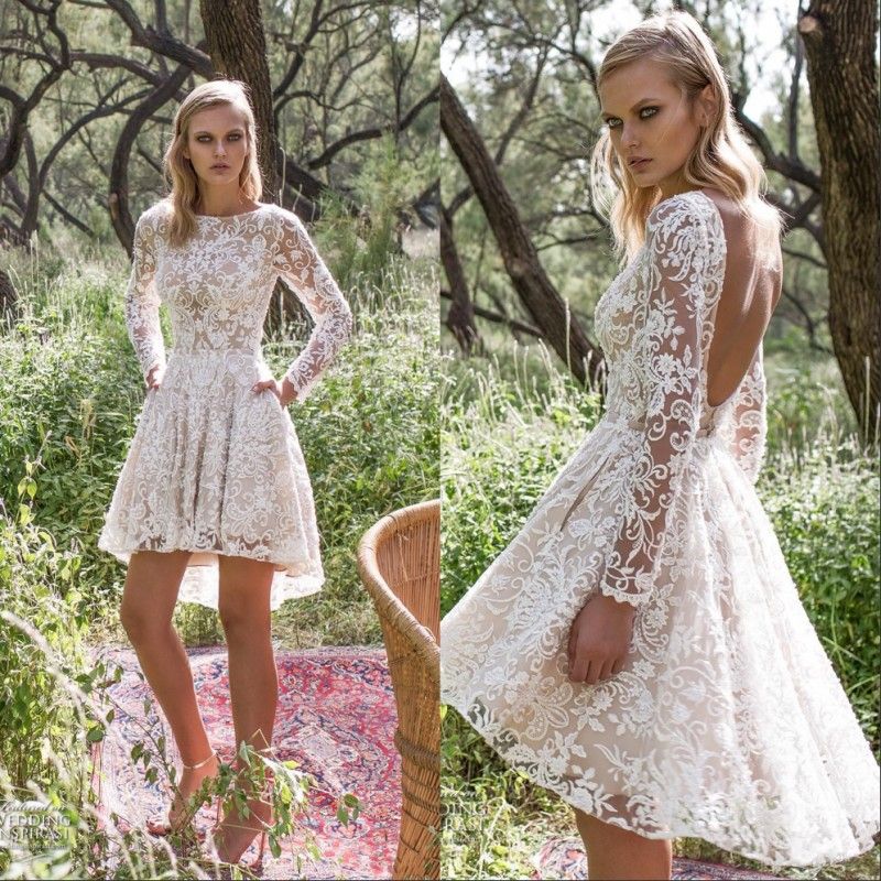 short lace bridal gowns