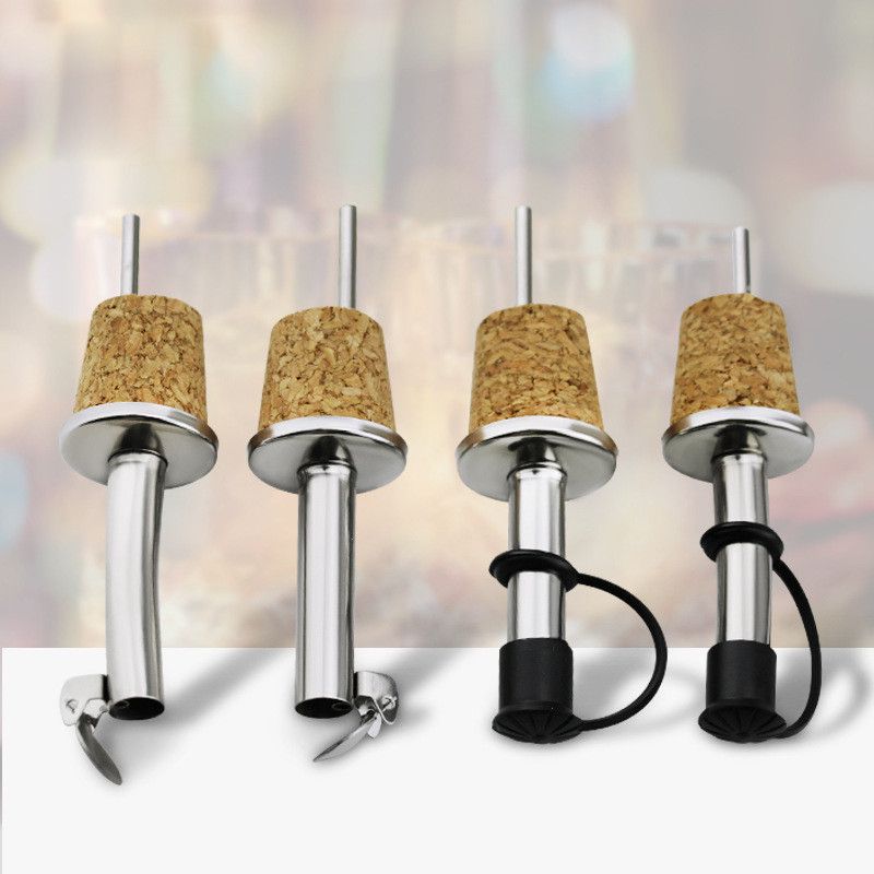 2020 Wooden Cork Red Wine Pourer Oil Champagne Beer Bottle Stopper