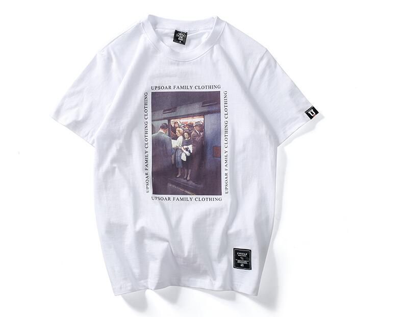Brand Mens Designer T Shirt Vintage Painting Printed Short Sleeve