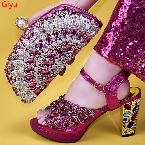 fuchsia shoes and bag