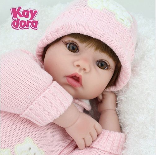 50 cm Soft Vinyl Hohe Simulation Bald Nude Reborn Baby Mädchen Puppe Kinder 