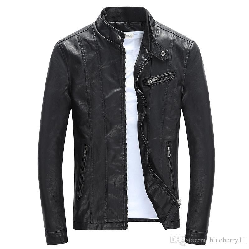 Chaquetas negras de cuero para hombre Clearance