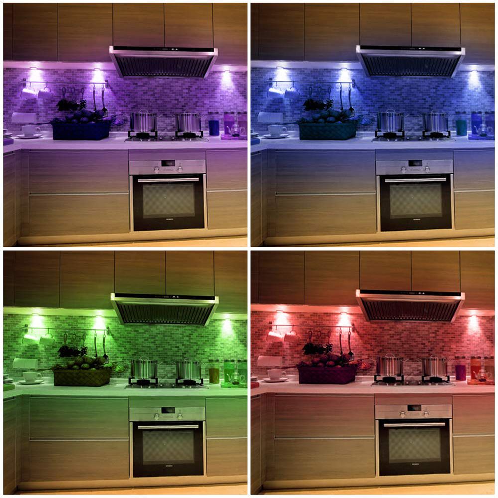 Wireless Led Puck Lights With Remote Controls Rgbw Colors Changing