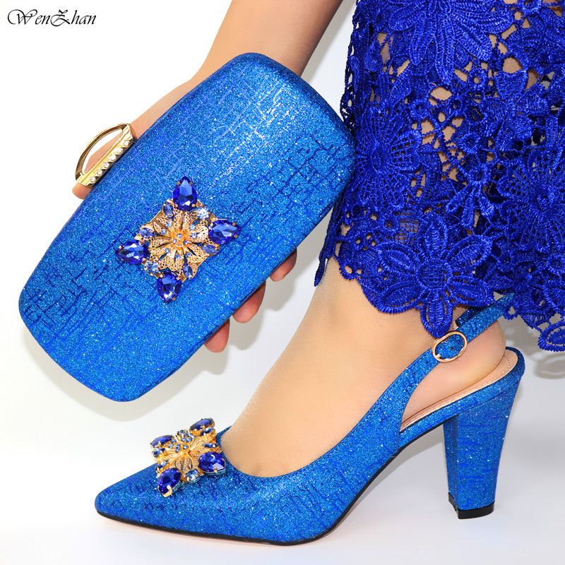 royal blue shoes and bag to match