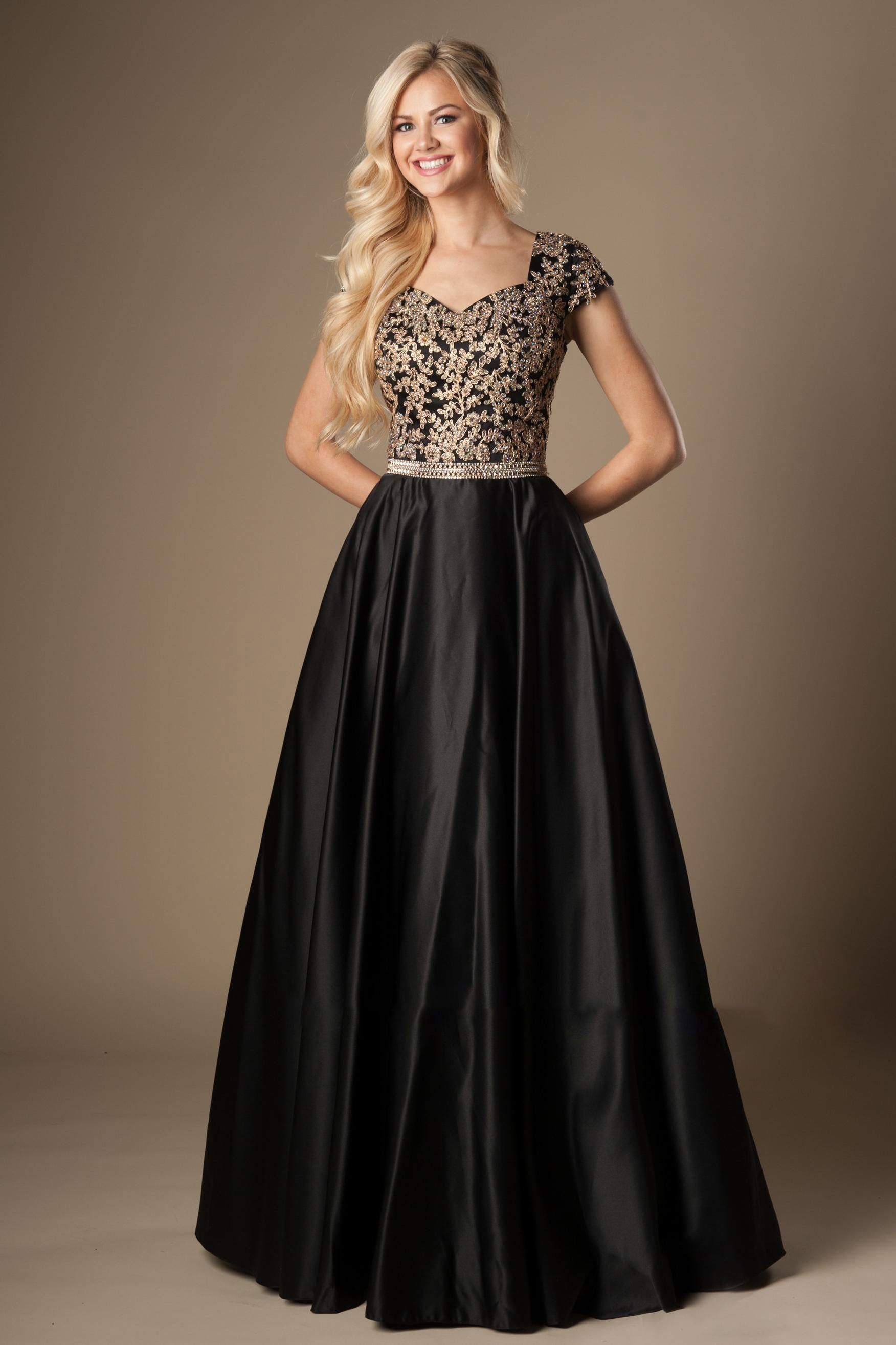 black and gold dress with sleeves