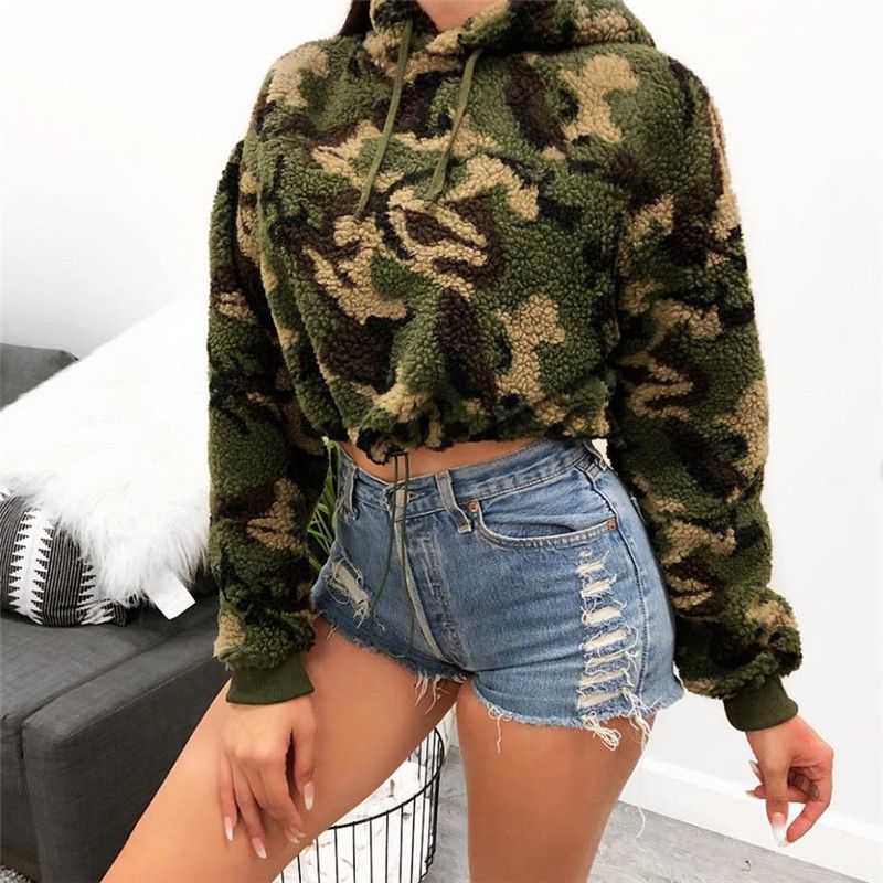 Nuevo otoño e invierno para mujer Moda con en O Camuflaje patrón grueso