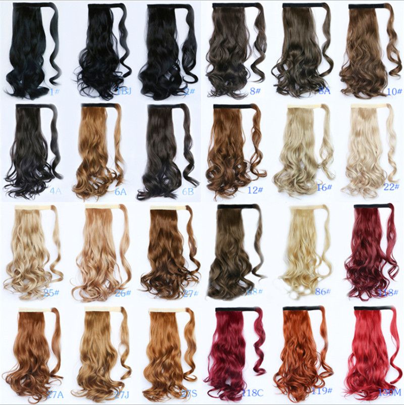 New Style Wavy Ponytail Synthetic Hair Pieces Ribbon Drawstring 100g