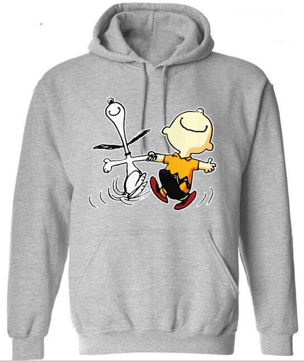 WOTGD Charlie Brown Snoopy Mens Hoodie Pullover 3D Hooded Sweatshirt