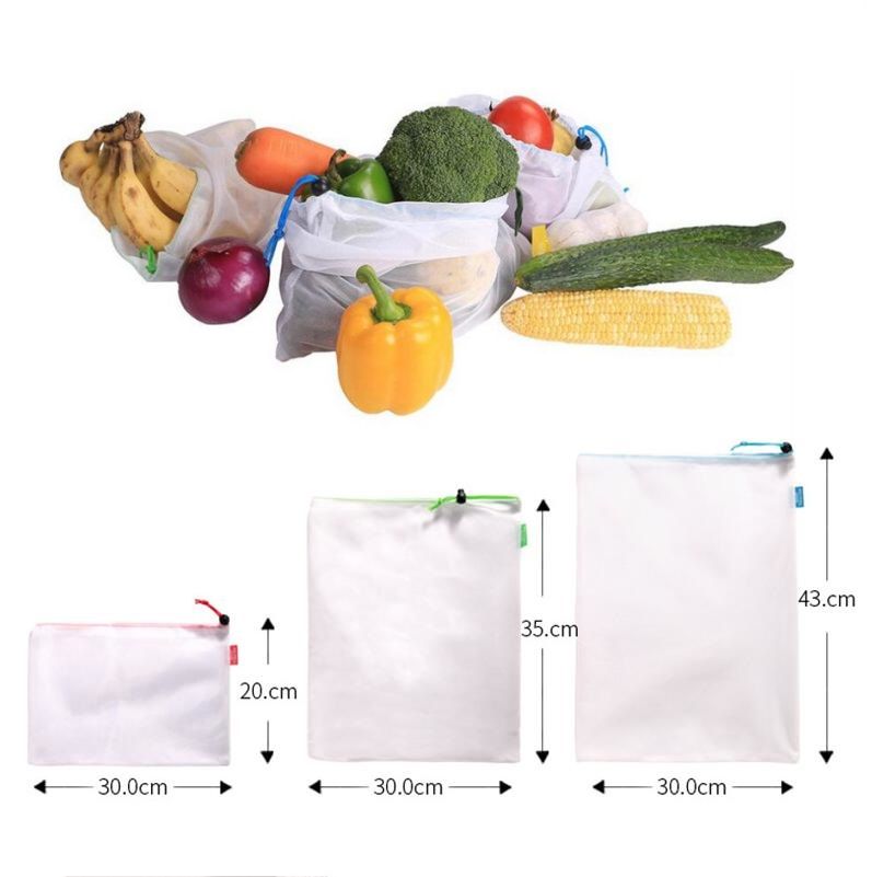 Eco-friendly Fruit Vegetable Reusable Bag Grocery Mesh Bag for Shopping Kitchen Eco-friendly Fruit Vegetable Reusable Bag Grocery Mesh Bag for Shopping Kitchen