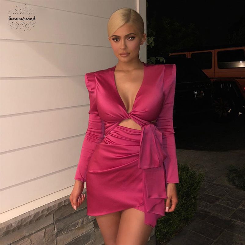 rose satin bodycon dress