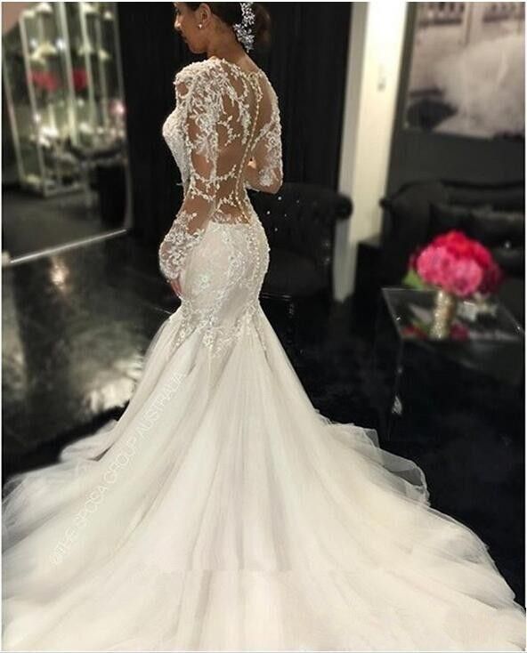 New Mermaid Wedding Dresses Sexy Long 