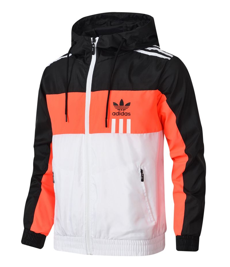 orange and black adidas windbreaker