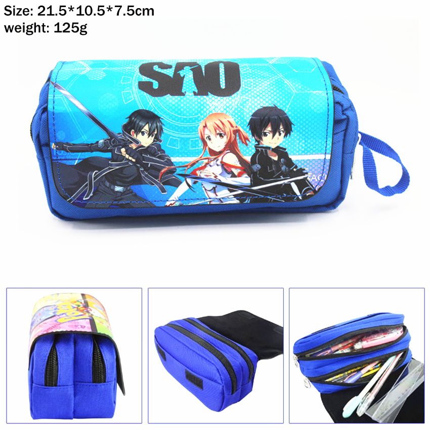 Sw-ord Art Online Canvas Cash Coin Purse Zipper Pouch Phone Pouch And Woman Make Up Bag
