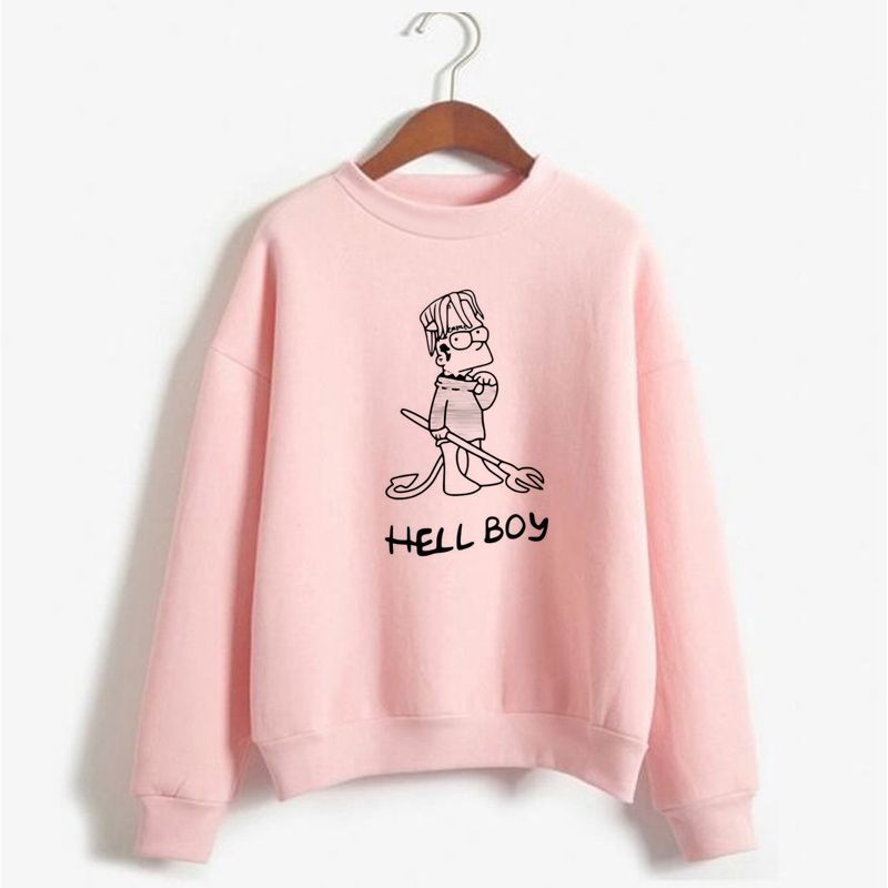lil peep pink hellboy moletom com capuz