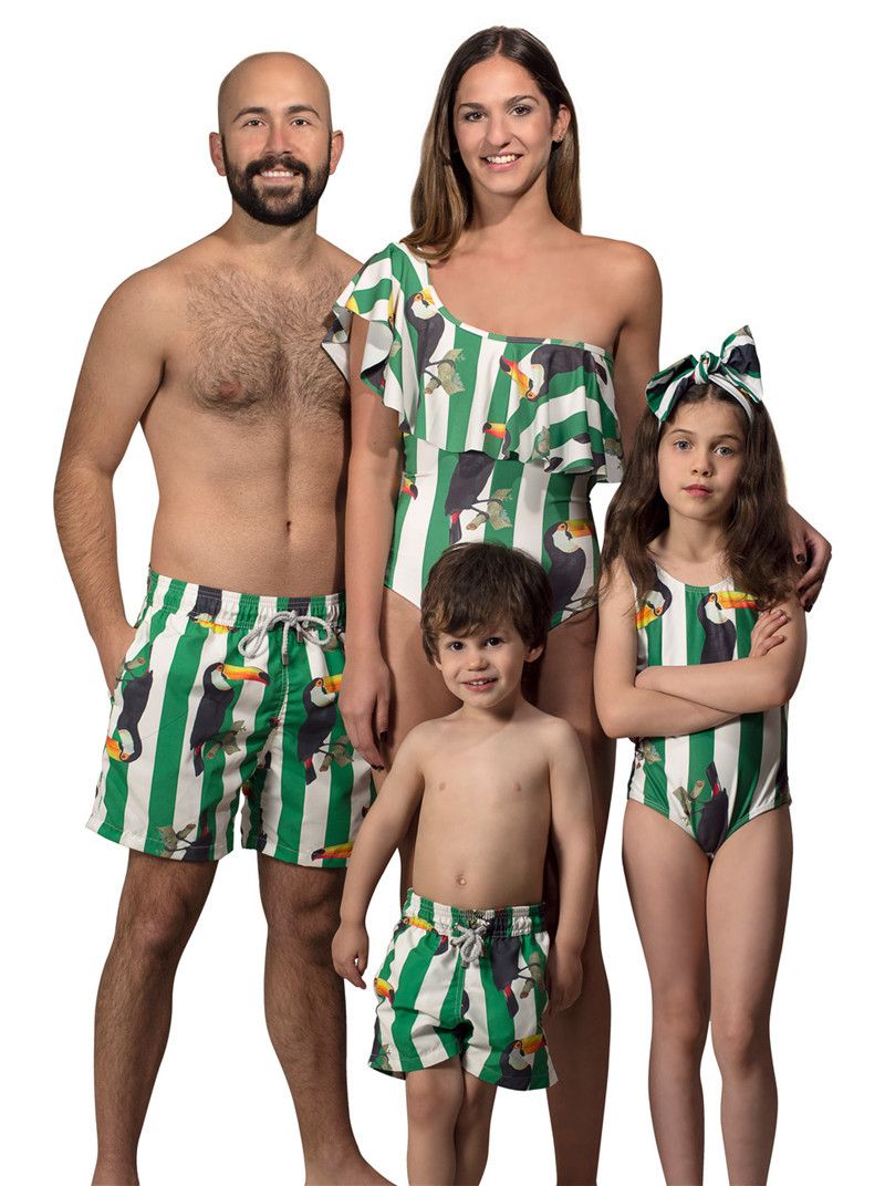 male and female matching swimsuits