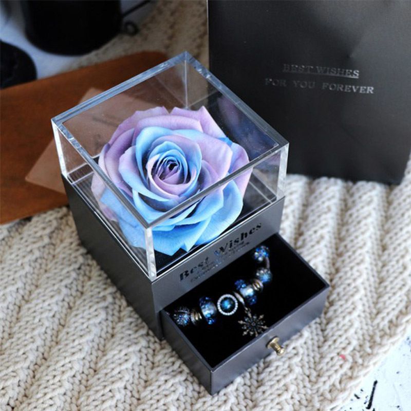 Wish Mujeres Niñas Regalos Flor Rosa Collar presenta amigos Vidrio Regalo De Cumpleaños