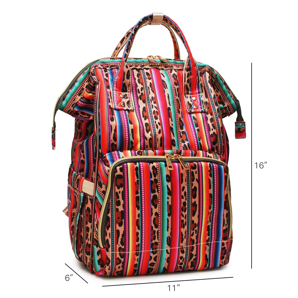 leopard and serape backpack