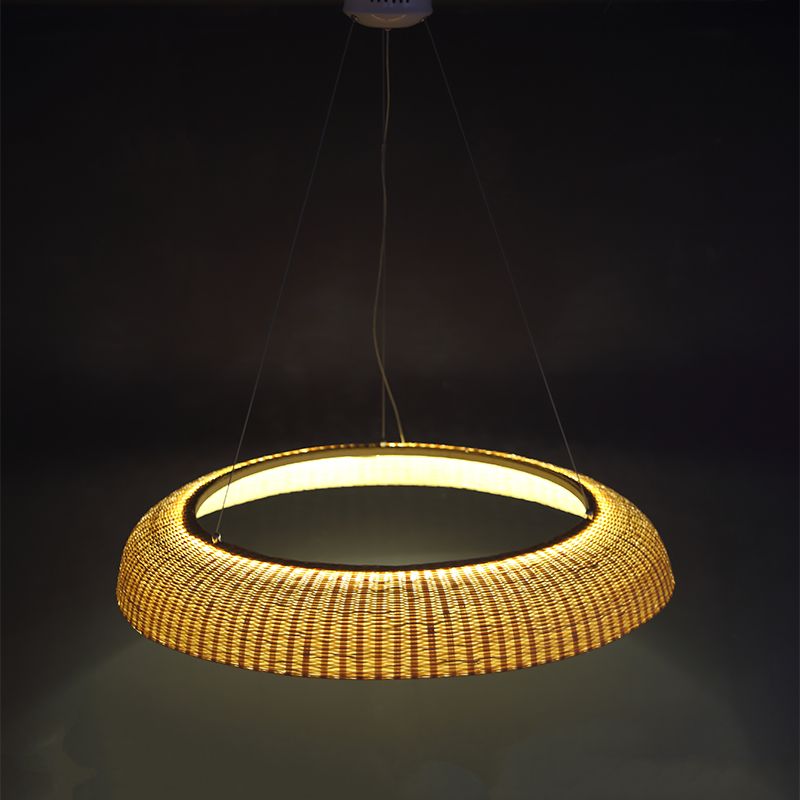 Bamboo Wicker Rattan Shade Pendant Light Fixture Asian Hanging