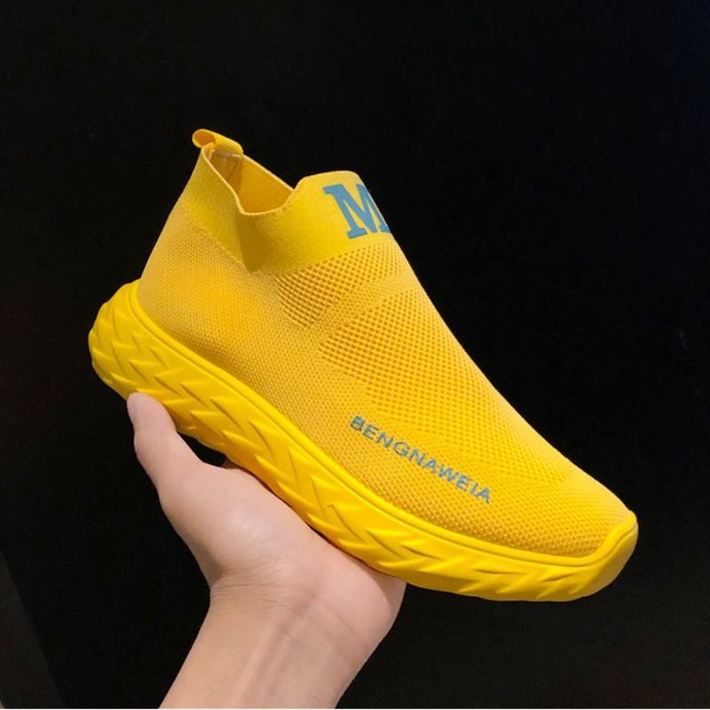 yellow chunky sneakers