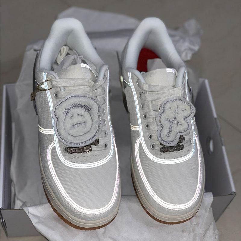 Compra Travis Scott 1s Vela 3 Airs Uno De Los Hombres Zapatos Del Patín 3M  Diseñador Fuerzas Blancas Zapatillas De Deporte De La Lona 1 Dunk Deportes  Patín De Los Zapatos Para