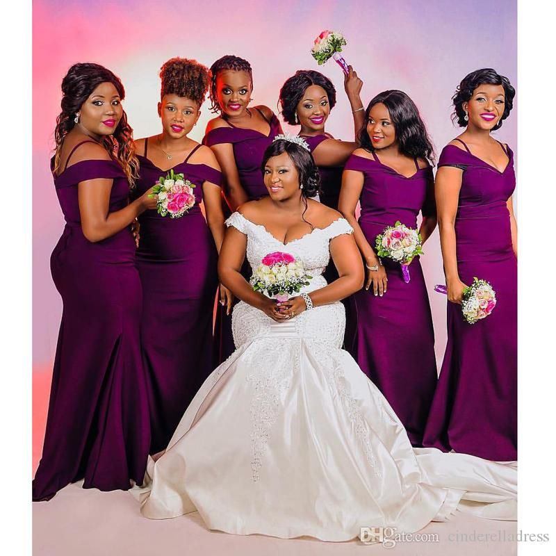 purple satin bridesmaid dresses