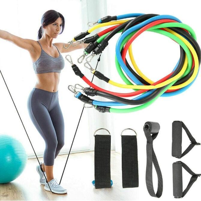 11pcs/set Pull Rope Fitness Exercises Resistance Bands Latex Tubes Pedal Excerci
