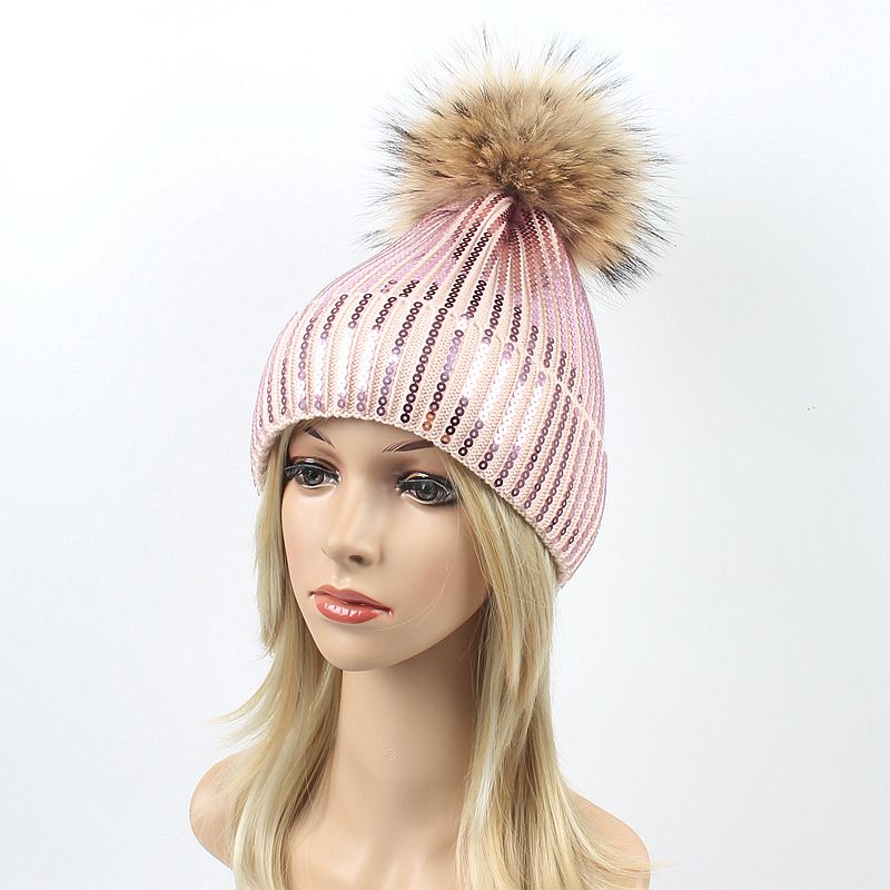 Sequins Embroidery Winter Hats Women 