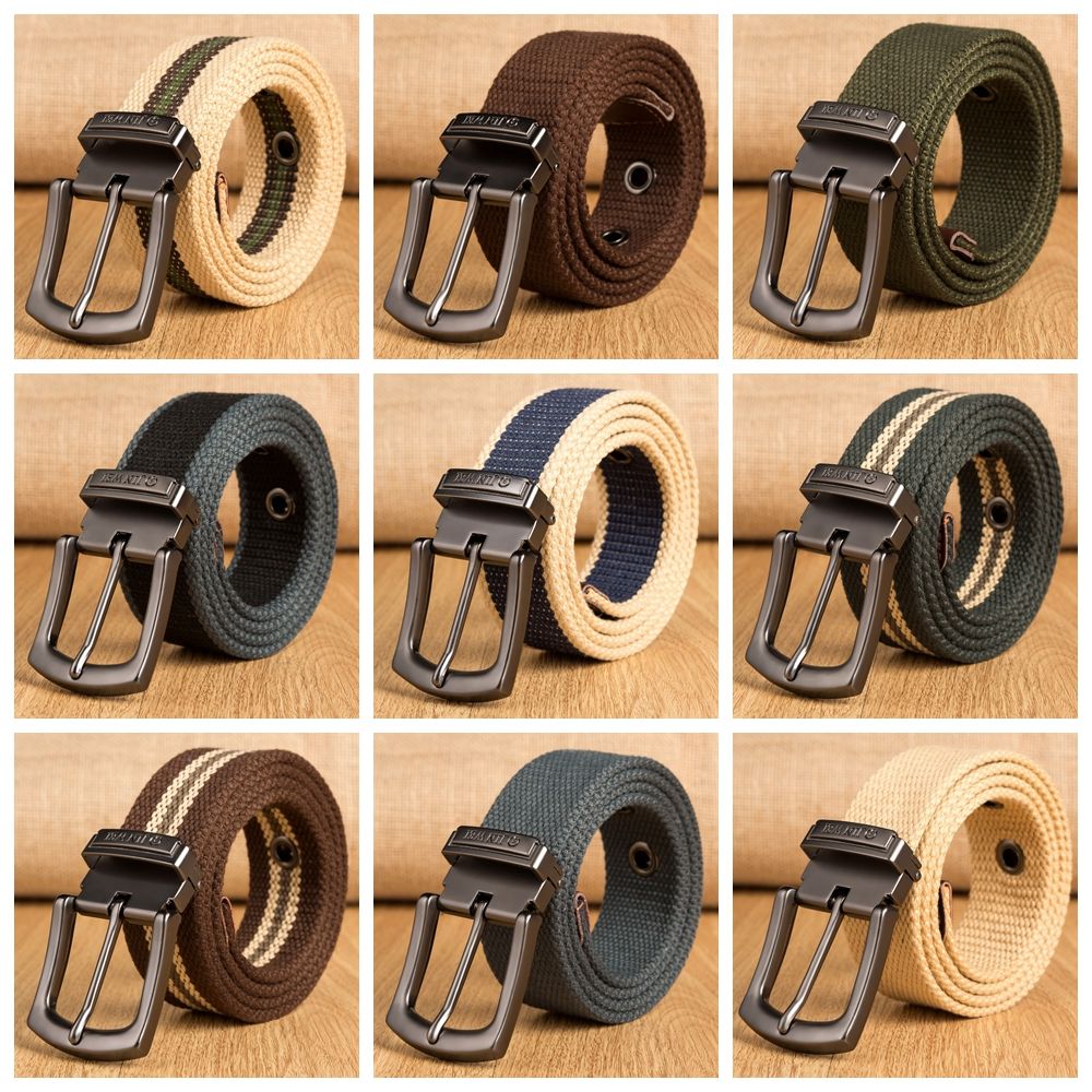 Military Tactical Belt Men Canvas Belts For Jeans Male Casual Metal Pin ...