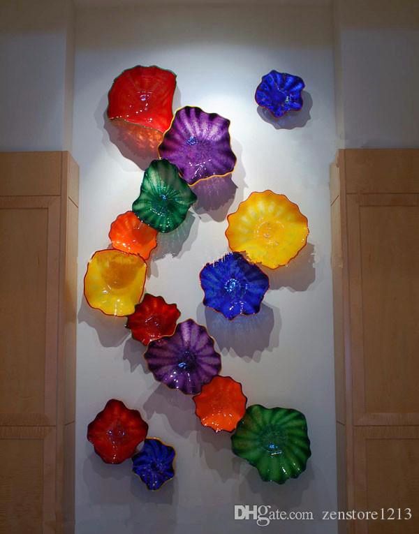 2021 Fancy Hand Blown Murano Glass Wall Plates Top Quality Hotel Deco
