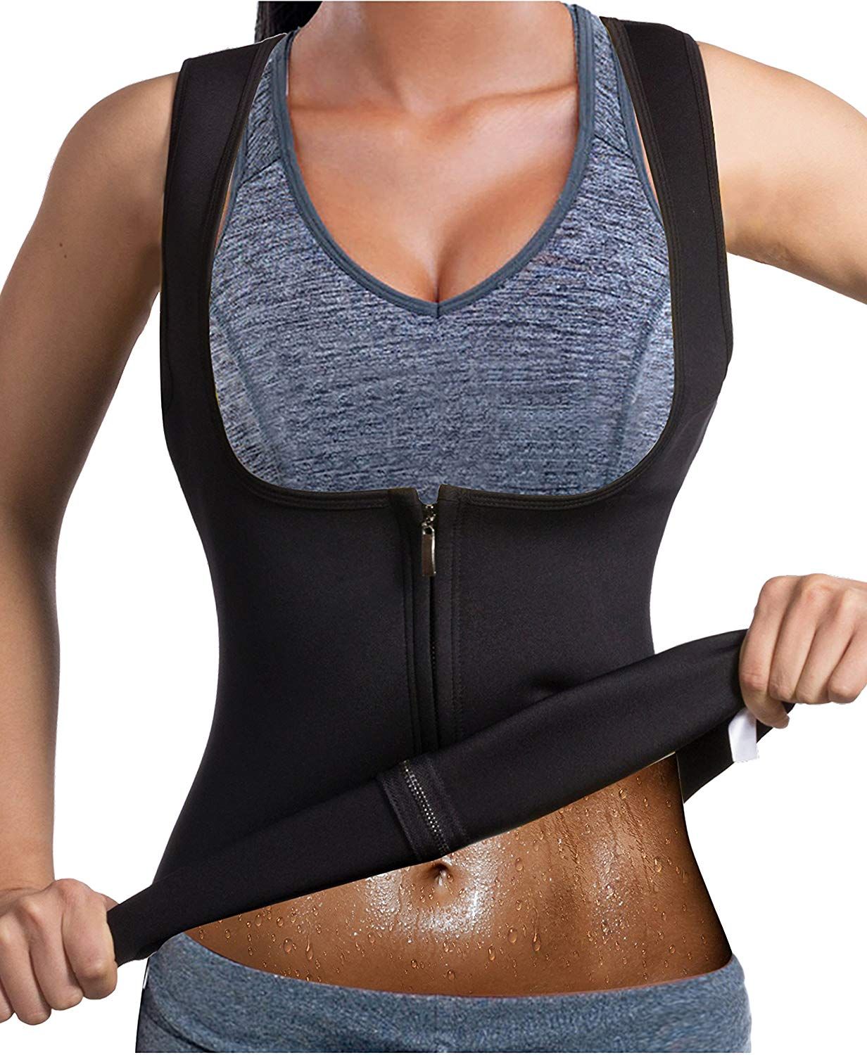 Femmes N/éopr/ène Sauna Taille Formateur Corset Gilet Chaud Sweat Shirt Gilet Sauna Gilet Corps Forme pour La Perte De Poids