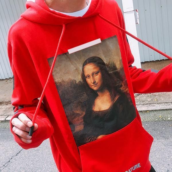 graphic red hoodie