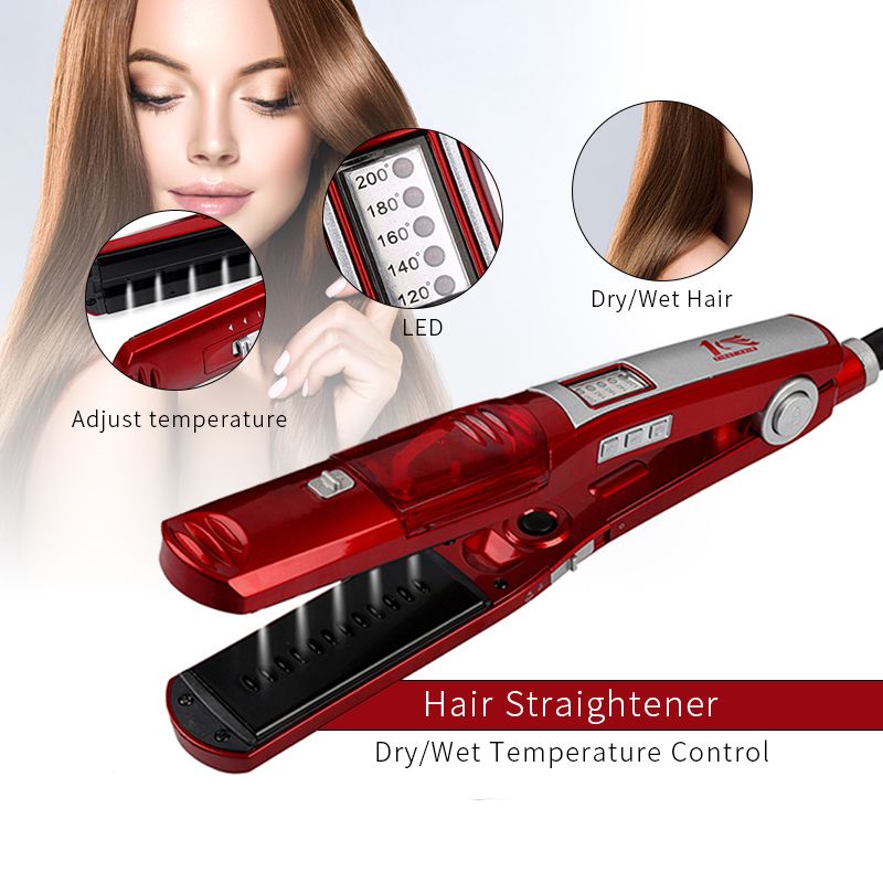 straightening wet hair flat iron