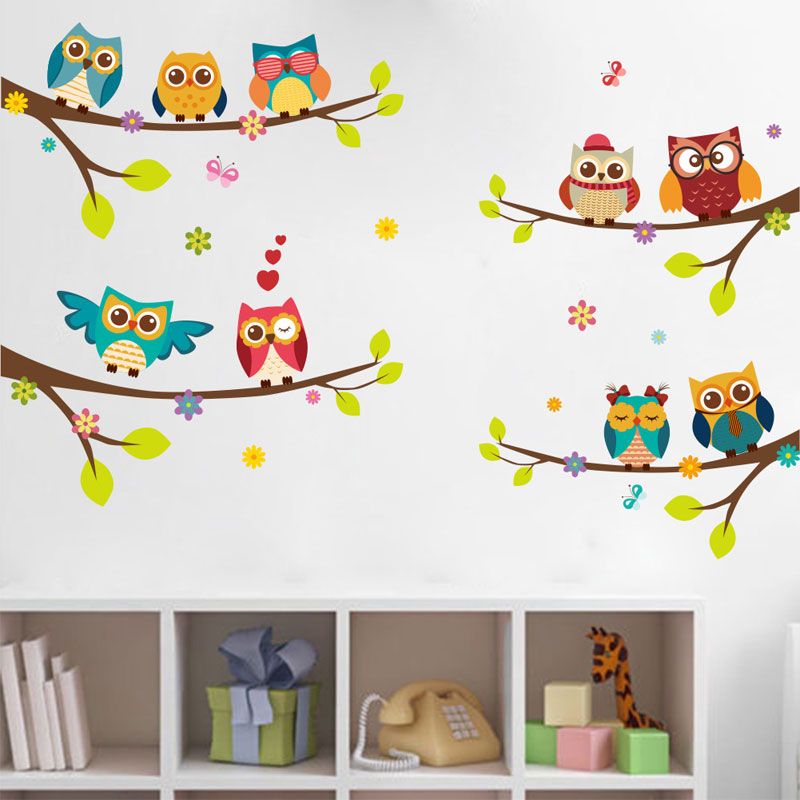 Compre Dibujos Animados Lindo Encantador Pajaro Buho Arbol