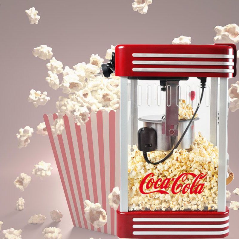 Electric Popcorn Machine Small Mini Automatic Carnival Popcorn Maker 1200W  Corn Making Machine For Household DIY Corn Popper