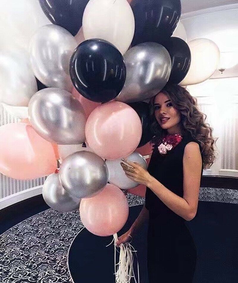 12/" Metallic Latex Balloons Chrome Bouquet Wedding Birthday Parties Supply UK