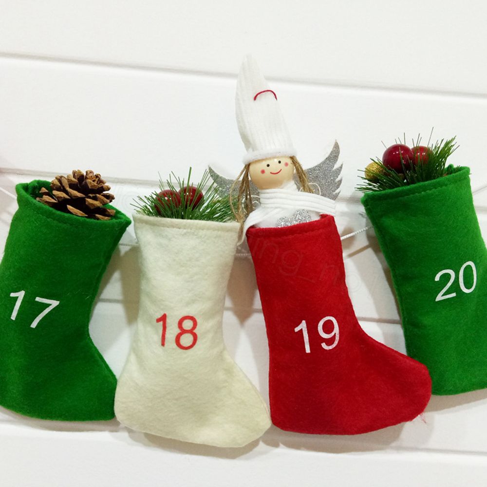 Christmas Digital Socks Hanging Decor DIY Advent Calendar Countdown