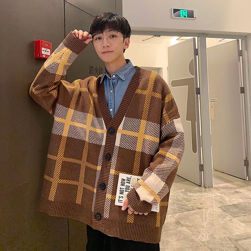 Diplomatic issues Turns into sarcoma Men's Sweaters Cotton Cardigan Warm Fashion Retro Casual Plaid Sweater Jacket Men Streetwear Loose Coat Mens Korean Clothes M-2XL Diplomatic issues Turns into sarcoma Men's Sweaters Cotton Cardigan Warm Fashion Retro Casual Plaid Sweater Jacket Men Streetwear Loose Coat Mens Korean Clothes M-2XL