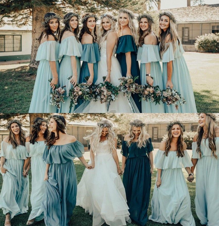 sage boho bridesmaid dresses