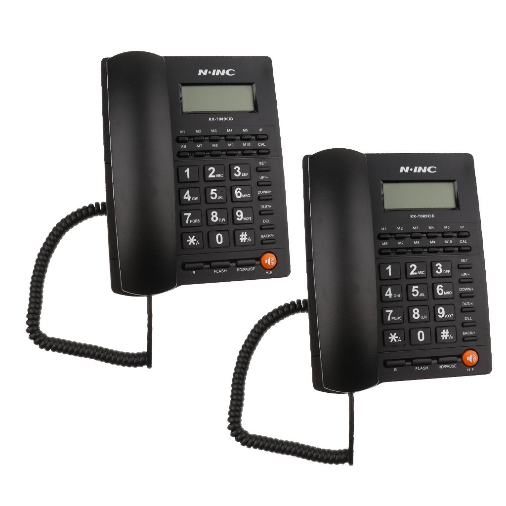 2x Desk Corded Telephone Phone Landline Caller Id Display