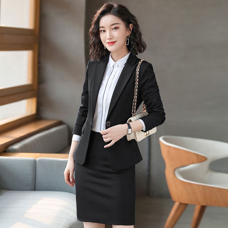 Compra Trajes Formal Negro Blazer Mujeres De La Falda De 2 Piezas De La  Falda Y La Chaqueta De Conjuntos De Trabajo De Las Señoras Usan Ropa De  Negocio Barato | Entrega