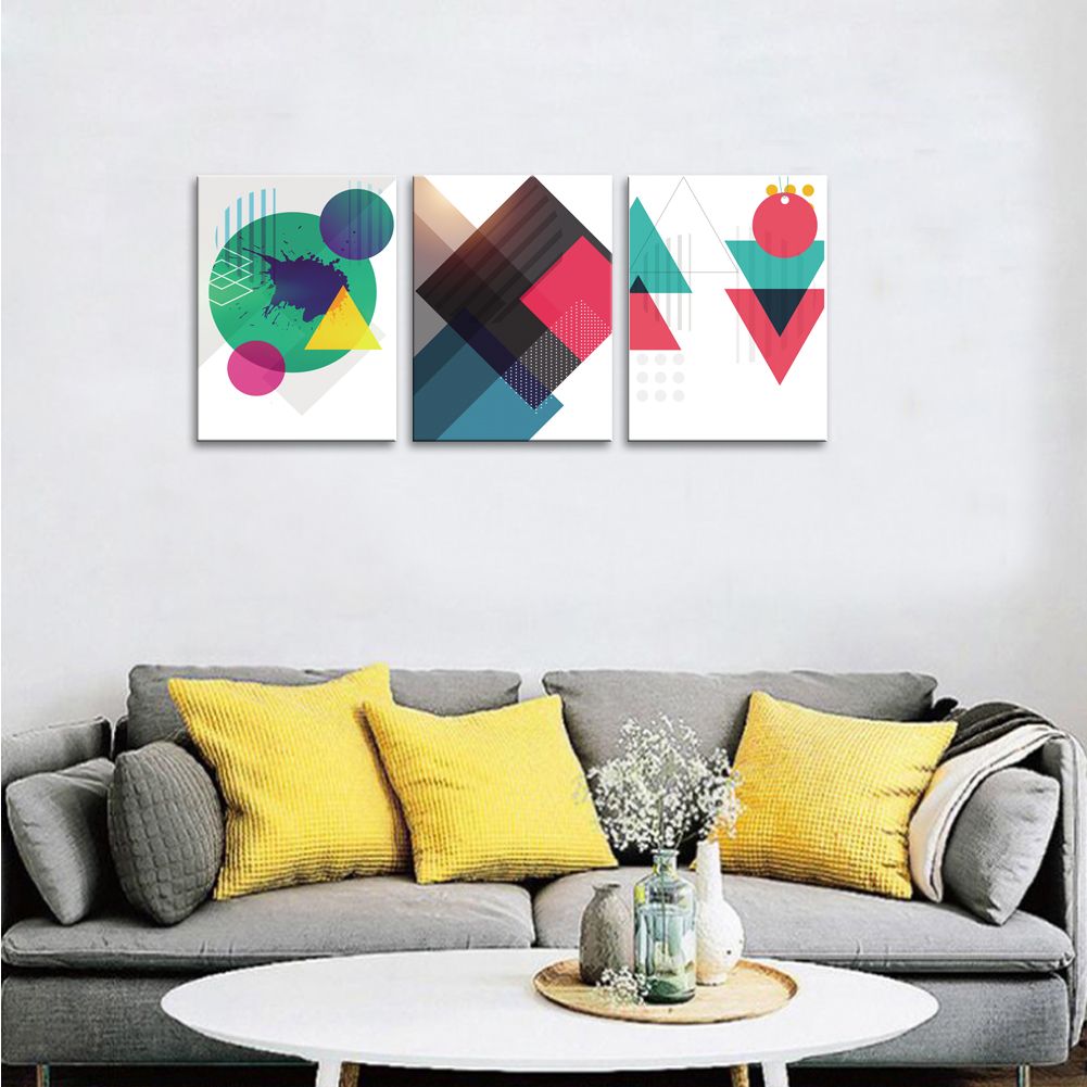 Compre Geometría Abstracta Pintura De Pared De La Lona Las Bellas Artes  Prints Círculo Del Arte Abstracto De La Pared Para La Decoración Del  Dormitorio Moderno Inicio 3 Paneles Enmarcados A 43,07