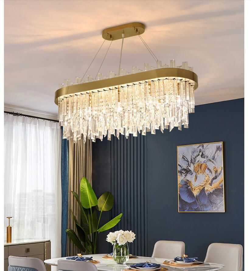 Modern Bronze Color Luxury Crystal Pendant Lamp L80cm W30cm H28cm LED