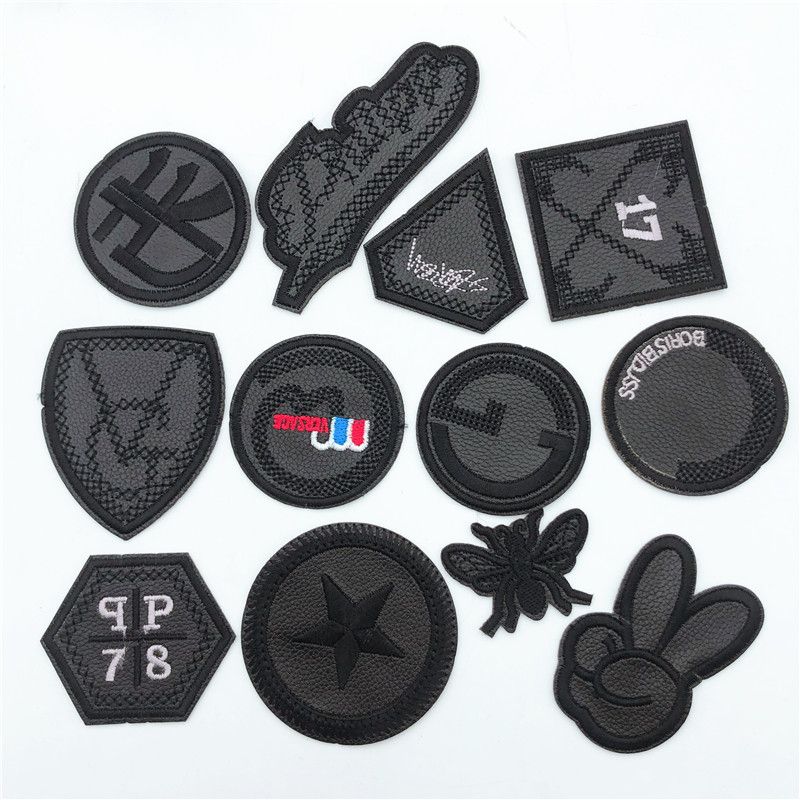 Compra Parches De 120 Unids Para La Ropa De Hierro En La PU Negra Apliques  De Cuero Insignia Bordado Militar Barato | Entrega Rápida Y Calidad |  Es.Dhgate