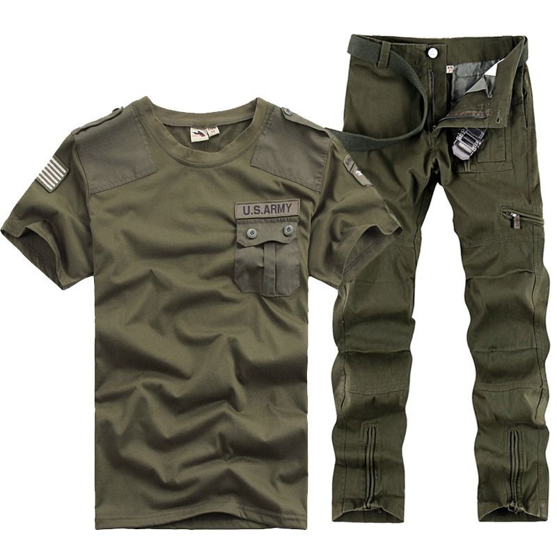 2021 US Army Tracksuits Sports Sets Men Military Training Camping