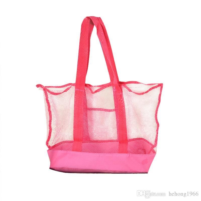 pink mesh tote bag