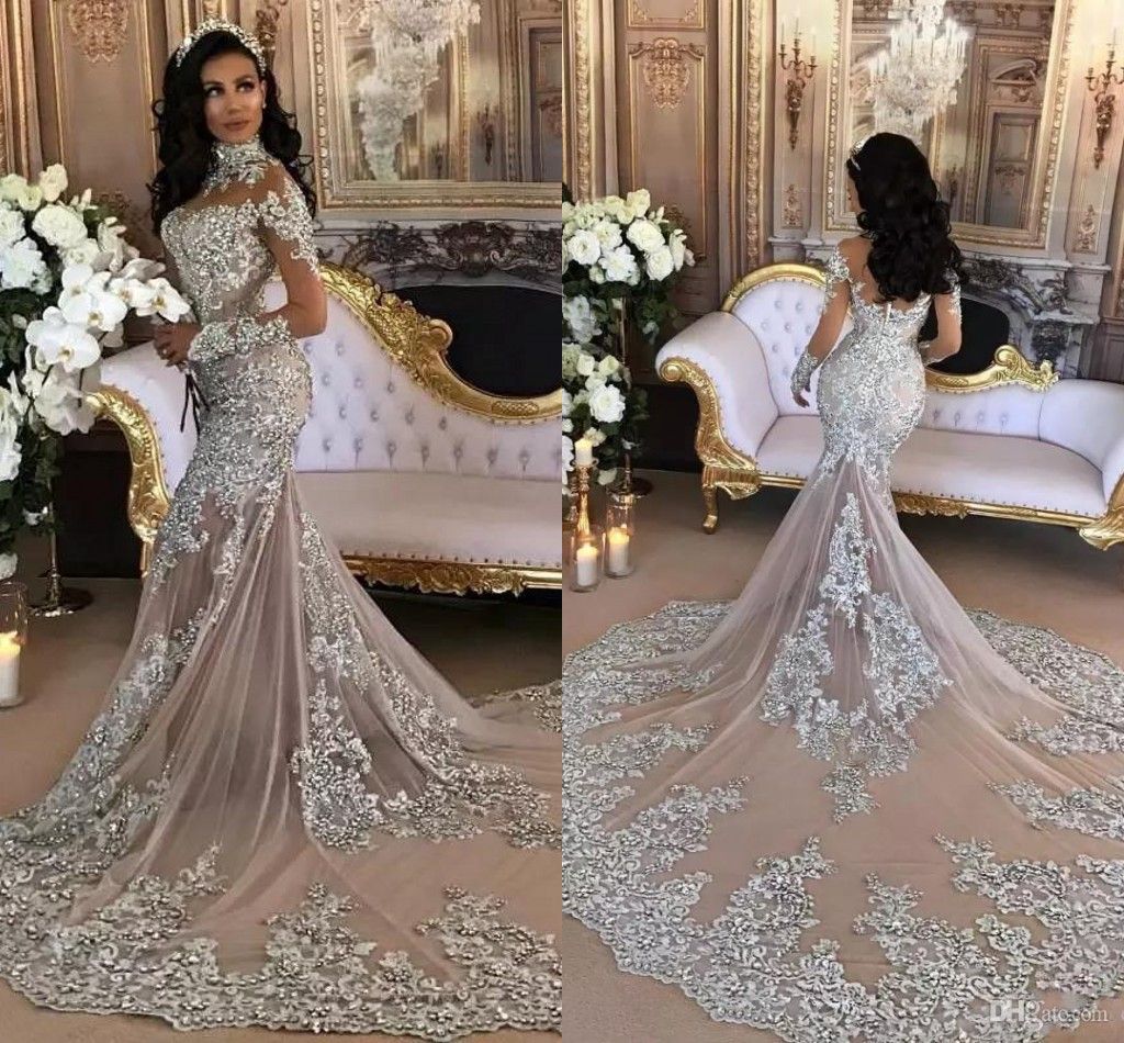 sexy bling wedding dress