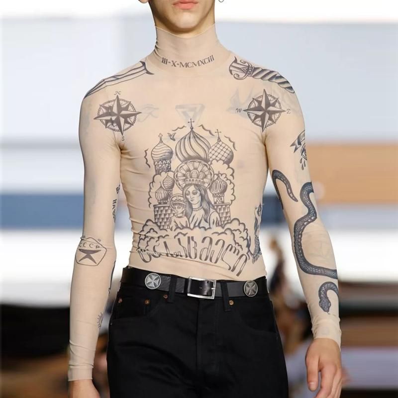 Print Russian New Male Female Senior Couple Basal Goddess Tattoo Vintage Tights Sexy Shirt Elastic Fence Print Russian New Male Female Senior Couple Basal Goddess Tattoo Vintage Tights Sexy Shirt Elastic Fence